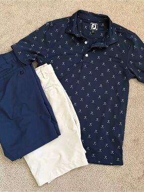EUC Lot Of 3 Footjoy Jr Golf Shorts And Polo Med/Lg